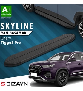 S-Dizayn Chery Tiggo8 Pro Skyline Siyah Yan Basamak 183 Cm 2022 Üzeri A+ Kalite