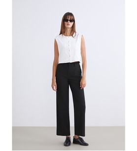 LCW Vision Siyah Loose Fit Kadın Pileli Pantolon
