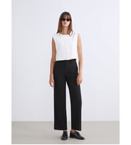 LCW Vision Siyah Loose Fit Kadın Pileli Pantolon