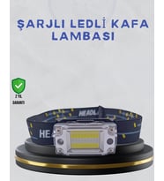 Kompakt Led Kafs Feneri Usb Şarjlı Manyetik 2 Işık Modlu 215 Lümen