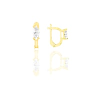 Gümüş altın yaldızlı zirkon taşlı mekik  j küpe SGTL11252GOLD