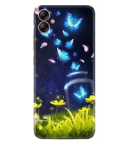 Samsung Galaxy A04E Kılıf Resimli Desenli Baskılı Silikon Flowers Fox 1309