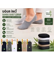 Uğur İnci Erkek Bambu Babet Çorap Dikişsiz Yumuşak 6'lı Paket