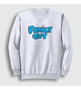 Presmono Unisex Beyaz Logo Family Guy Sweatshirt 300431tt