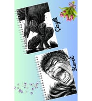 Berserk anime defter seti 2 adet A4 boyutu 21*30 çizgili + kareli 60 syf