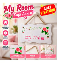 Mey İthalat® My Room Benim Odam Dekoratif Çiçek Desenli Kapı Askısı (adet fiyatıdır)