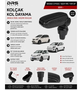 Skoda Citigo / Seat Mİİ / Drs Tuning Up 2011 - 2020 Kolçak Kol Dayama Siyah