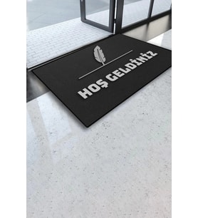 Valerine Life Avukat Bürosu ve Noter Gri Renk Hoş Geldiniz Kapı Önü Paspası 45x70cm