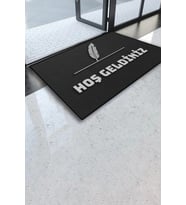 Valerine Life Avukat Bürosu ve Noter Gri Renk Hoş Geldiniz Kapı Önü Paspası 45x70cm