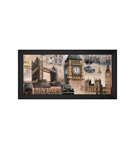 Manzara Temalı Kanvas Tablo 80 x 110 cm Siyah Çerçeve