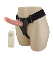 Lilitu Shop 20 cm Belden Bağlamalı Oynar Başlı Titreşimli İçi Dolu Strapon Penis