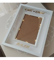 30x40 Cm Ledli Yeni Trend Tasarım Anı Çerçevesi! Beyaz Gül Kutusu!