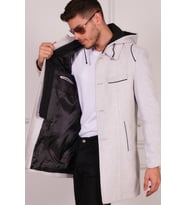 PLT8335 DEWBERRY ERKEK PALTO-DİAGONAL AÇIK GRİ