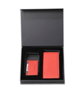 Guard Hediyelik Kırmızı Hakiki Deri Portföy - Kartlık Seti Erkek / Kadın P1420