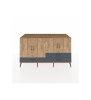 Kronos Konsol 5 Raflı 3 Çekmeceli 4 Kapaklı 176x59x99 Çam-Çam/Antrasit