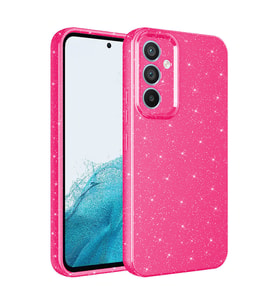 Samsung Galaxy A35 Uyumlu Kılıf Kamera Korumalı Simli Lüks Zore Koton Kapak (K.Pembe)