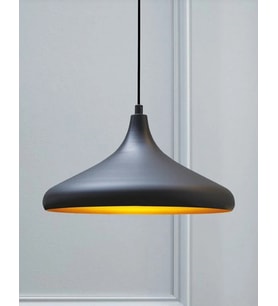MYLİGHTS  METAL SİYAH İÇİ ALTIN MODERN SPOR AVİZE 35 CM EN  
