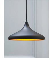 MYLİGHTS  METAL SİYAH İÇİ ALTIN MODERN SPOR AVİZE 35 CM EN  