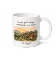 Memleketten Gelen Hediye Temalı Baskılı Kupa Bardak Özel Tasarım Hediye