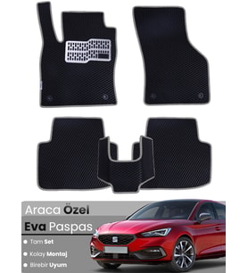 SEAT LEON HYBRİD (2020-2024) Uyumlu EVA Paspas Tam Set–Oto Paspas,Araca Özel,Kolay Montaj