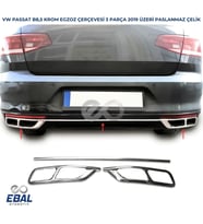 VW Passat 3C B8,5 Krom Egzoz Çerçevesi 3 prç. 2019 P.ÇELİK