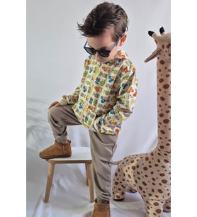 Breeze Erkek Çocuk Eşorfman Takımı Zebra Macerası 1.5-5 Yaş, Krem