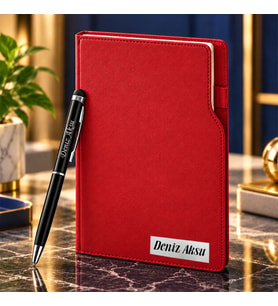 BK Gift Kişiye Özel 374 Termo Deri Tarihli Ajanda & Siyah Touch Pen Tükenmez Kalem-17