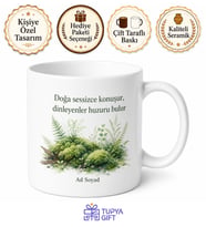 Yosun Temalı Baskılı Kupa Bardak Hediye Doğa Severlere Özel Tasarım Porselen Mug