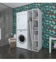 Kenzlife çamaşır-kurutma makinesi dolabı alyushamdf byz 180*120*60 % 100 mdf full mdf banyo kapaksız arkalıksız (Karışık)