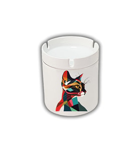 Modern Kedi Baskılı Küllük Kül Tablası