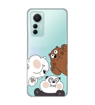Xiaomi Mi 12 Lite Uyumlu Kafadar Ayılar Desenli Şeffaf Telefon Kılıfı