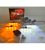 Turuncu Beyaz Panjur Led 4lü Çakarlı Modlu Kumandalı 12v