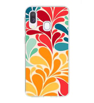 PrintiFy Samsung Galaxy A40 ile Uyumlu 1mm Slim Fit Retro Colors 5 Baskılı Şeffaf  Kılıf