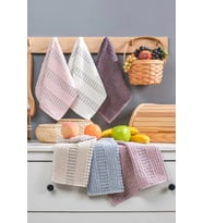 6’lı Soft Touch Mutfak Pamuklu Havlu Seti 30x45 cm