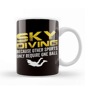 Skydiving Skydiver Parachuting Airplane Parachute Free Fall Kupa Bardak Porselen