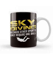Skydiving Skydiver Parachuting Airplane Parachute Free Fall Kupa Bardak Porselen