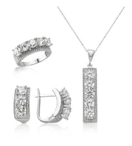 Gümüş 5 Taş Bayan Set (Standart)