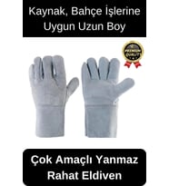 Özel Üretim Uzun Boy Isıya Dayanıklı Rahat Yangın İçin Kaynakçı Yanmaz Çok Amaçlı Bahçe Deri Eldiven