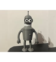 Bender Futurama Figürü - 3D Yazıcı Robot Heykelcik - Gri Animasyon Karakteri