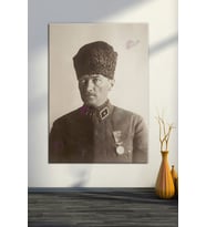 Atatürk Mustafa Kemal Kanvas Tablo Okullara İşyerlerine Uygun (8 Farklı Ölçü)