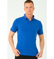 T8586 DEWBERRY ERKEK POLO YAKA T-SHIRT-SAX-2