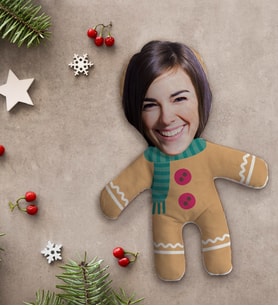 BK Gift Kişiye Özel Fotoğraflı Kurabiye Adam Kostümlü Kadın Bebek Yastık-1