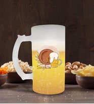BK Gift Kişiye Özel İsimli Buzlu Cam Bira Bardağı 50cl-102 (Beyaz)