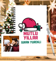 Yılbaşı İçin Kişiye Özel Tasarım Ahşap Defter Kalem &  Instagram Çerçeve Hediye Seti