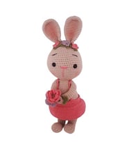 Tavşan Sunny ve Çiçeği Amigurumi Organik Oyuncak