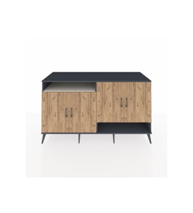 Kronos Konsol 6 Raflı 4 Kapaklı 176x59x99 Antrasit-Çam/Aytaşı