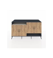 Kronos Konsol 6 Raflı 4 Kapaklı 176x59x99 Antrasit-Çam/Aytaşı