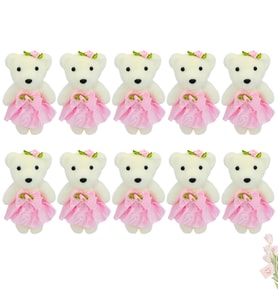 Minik Ayıcık Süs, 11cm x 6cm - Pembe - 10 Adet (STD)