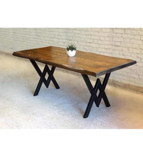 Doğal Ağaç Masif Kütük Masa Yemek Masası 90 cm X 180 cm