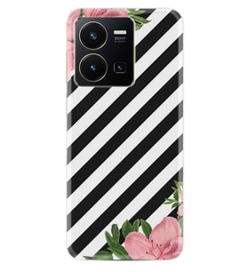 Vivo Y35 Kılıf Resimli Desenli Baskılı Silikon Strip Flowers 2 1409